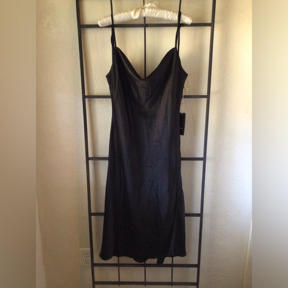 West of Melrose Black Satin Dress